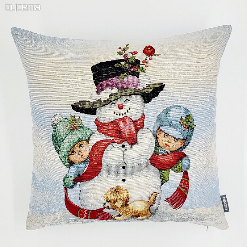 Christmas tapestry SNOWMAN WITH CHILDREN