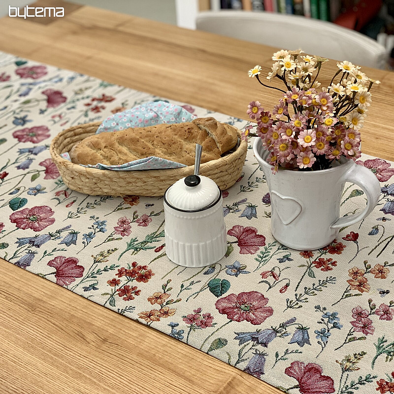 Tapestry tablecloth and scarf BLOOMING MEADOW