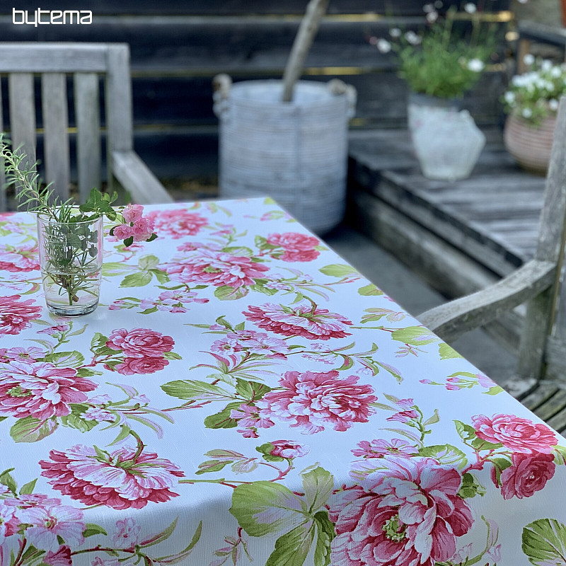 LAURA tablecloth - large pink flowers