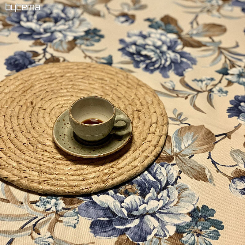 LAURA tablecloth - large blue flowers