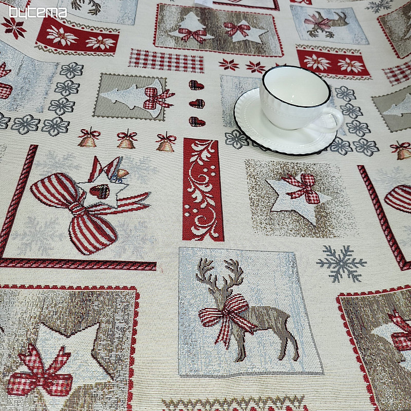 Tapestry tablecloth and scarf COUNTRY CHRISTMAS