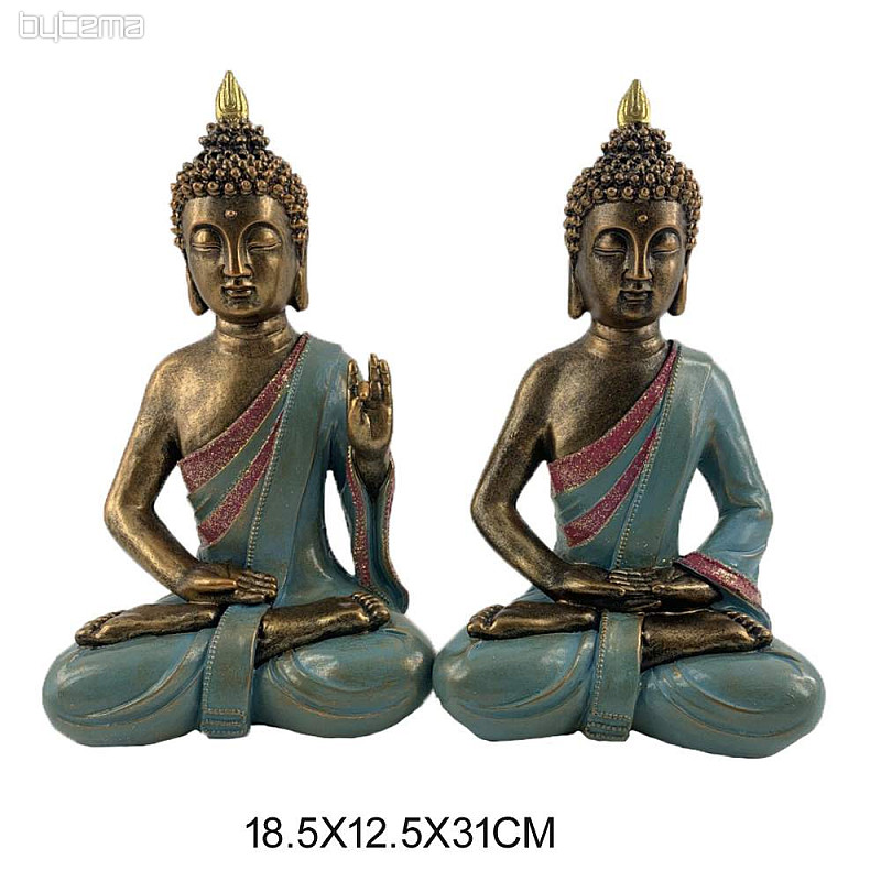 Statuette BUDDHA-TURQUOISE 18.5x12x31 cm