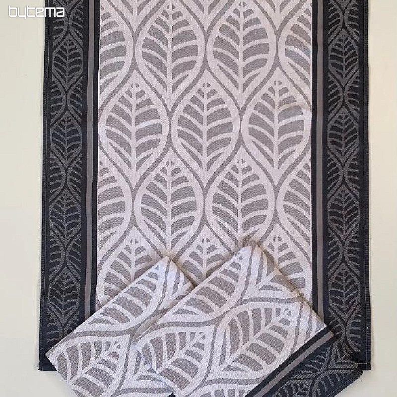 GRAY LEAVES tea towels 3 pcs