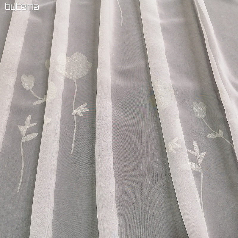 Curtain voile FLOWERS beige