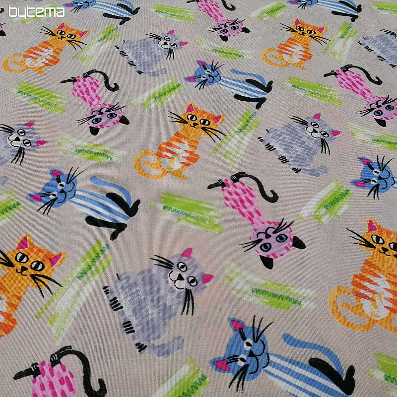 Decorative fabric CATS MULTICOLOR