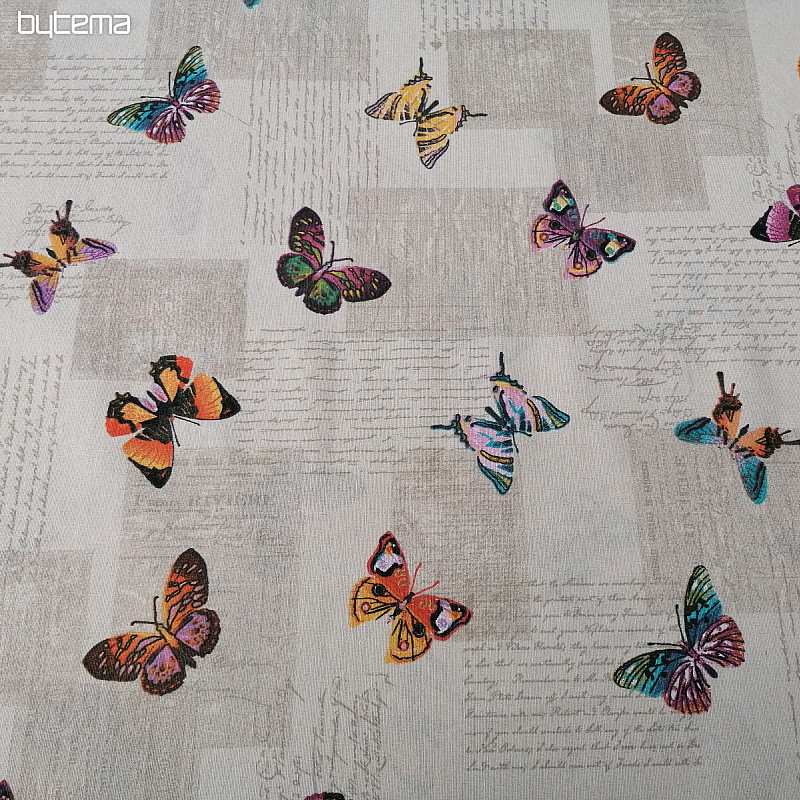 Decorative fabric BUTTERFLIES papillon