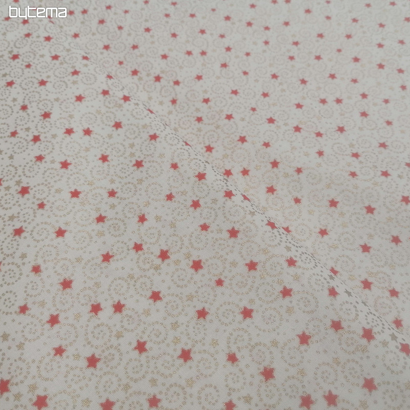 Christmas cream cotton fabric with mini stars