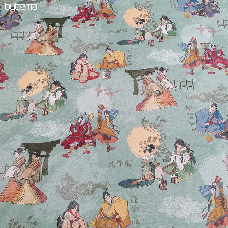 Decorative fabric JAPAN GREEN