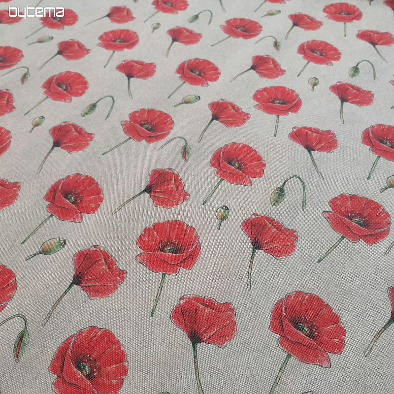 Decorative fabric Poppies - primavera digital print