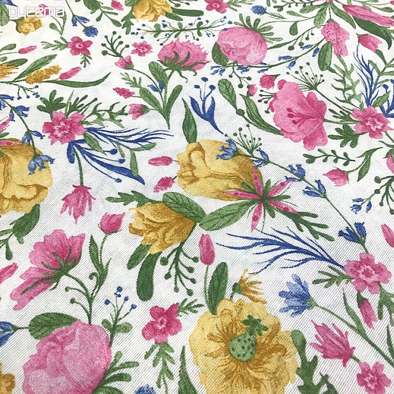 Tablecloth - CLARA pink flowers