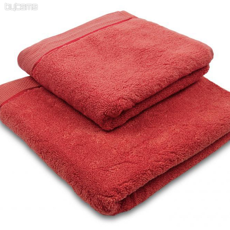 Towel and bath towel MICRO dark red