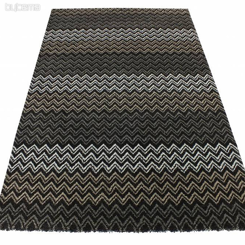 Modern carpet ZIG ZAG brown