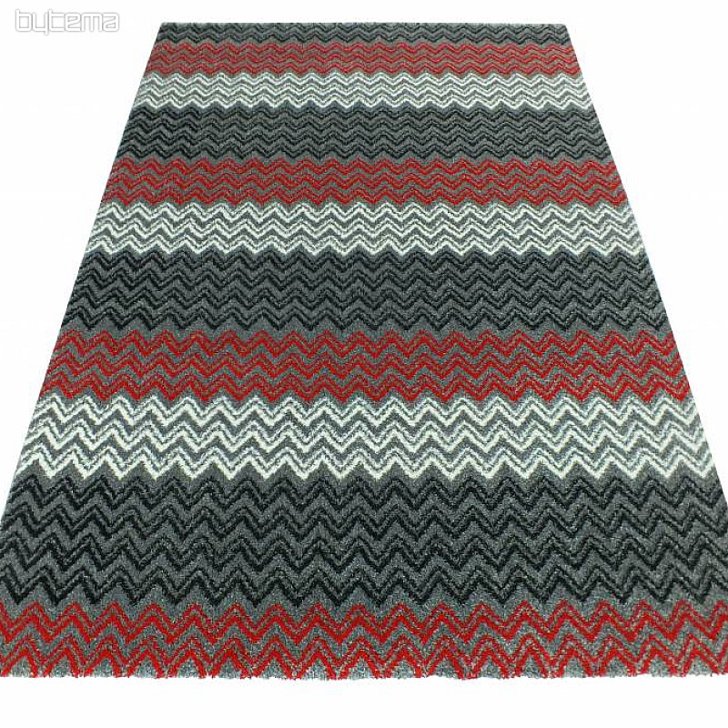 Modern carpet ZIG ZAG red