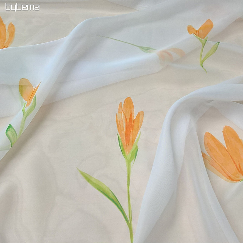 Voile curtain TULIP orange