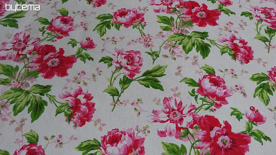 Cotton fabric MINI PEONY | Bytema