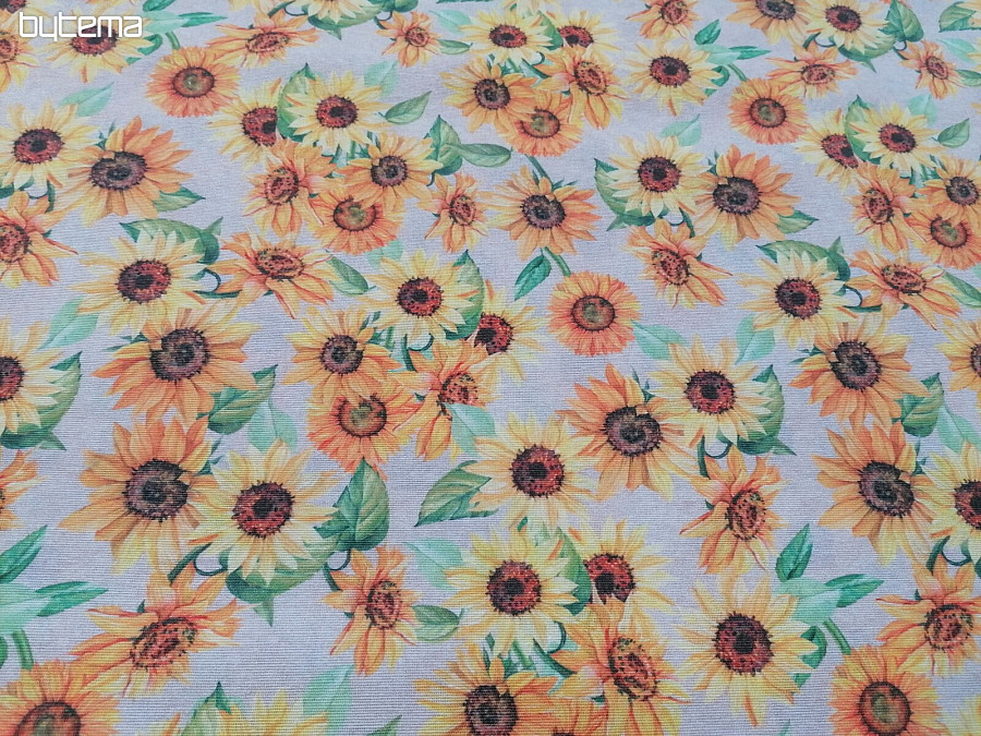 Vintage, Other, Vintage Fabric By The Yard Sunflower And Polka Dot Print