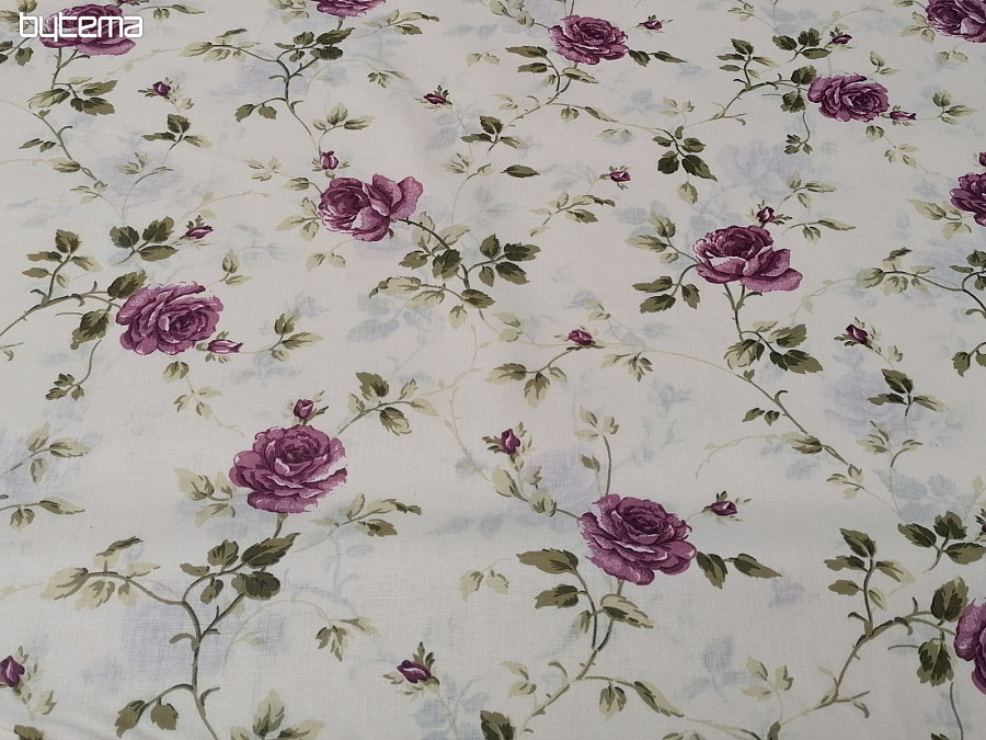 Cotton fabric Roses cream | Bytema