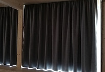 Black out curtains in the new sports hall in Bordovíce