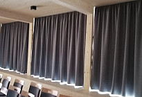 Black out curtains in the new sports hall in Bordovíce