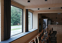 Black out curtains in the new sports hall in Bordovíce