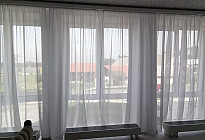 Curtains and a tablecloth with a skirt for the ceremonial room in the village of Lešná