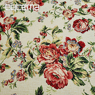 Tapestry fabric LARGE CREAM ROSE