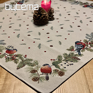 Tapestry tablecloth and scarf BIRD bullfinch