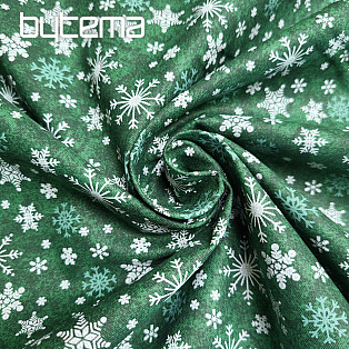 Cotton fabric CHRISTMAS GREEN FLAKES II