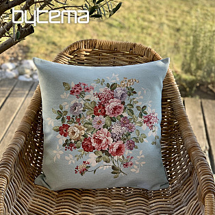 Tapestry cushion cover FLOWER BLUE