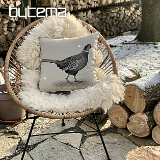 Gobelin cushion cover PHEASANT gray