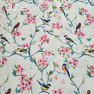 Decorative fabric BIRDS IN BRANCHES