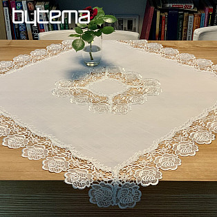 WHITE ROSE LACE tablecloth