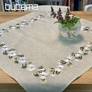 EMBROIDERED DAISIES tablecloth