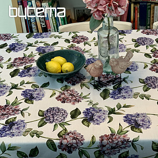 Table cloth and scarf HYDRANGEA BLUE