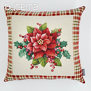 Christmas tapestry cover CHRISTMAS STAR red check