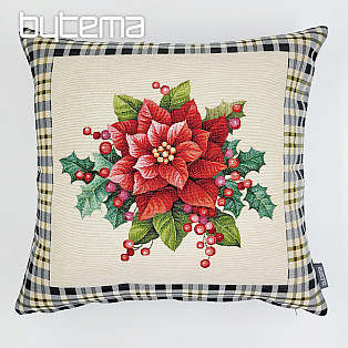 Christmas tapestry cover CHRISTMAS STAR gray check