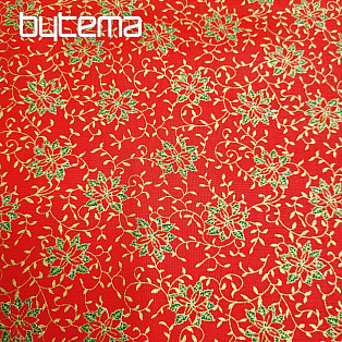 Cotton fabric CHRISTMAS STAR MINI red