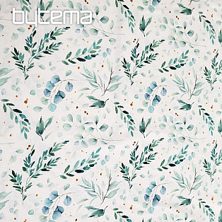 Cotton fabric FINE TWIGS green