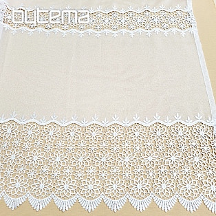 Finished embroidered luxury curtain GERSTER 11509 white flowers