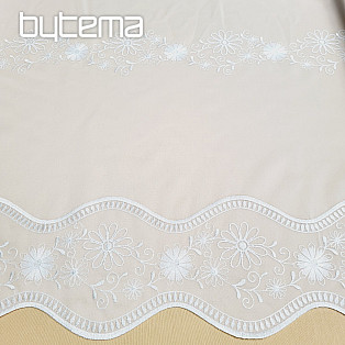 Embroidered curtain V 325 FLOWER white