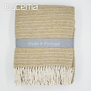 Luxury blanket BEIGE WITH FRINGES