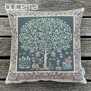 Green tapestry TREE OF HAPPINESS cushion cover