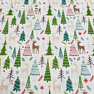 Cotton fabric CHRISTMAS FOREST