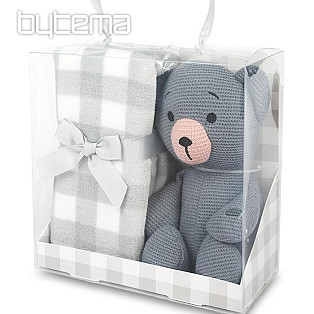 KNITTED TEDDY children's gift set