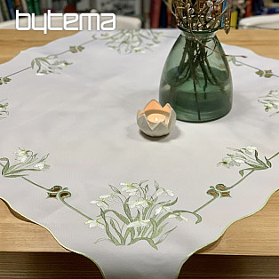 Embroidered tablecloth and scarf SNOW WHITE