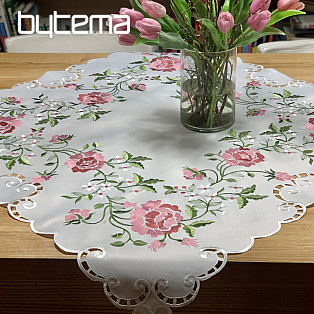 Embroidered tablecloth and scarf ROSE