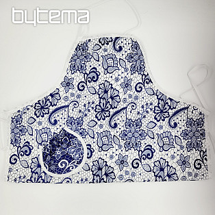 Apron with bib WHITE BLUE