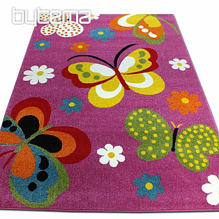 childrens carpet MONDO NEW Butterfly pink