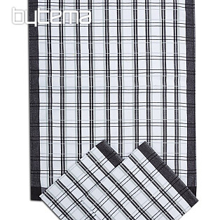 Tea towels Traditional check black 3 pcs