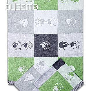 Tea towels Ovečky cube green 3 pcs